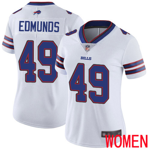 Women Buffalo Bills 49 Tremaine Edmunds White Vapor Untouchable Limited Player NFL Jersey